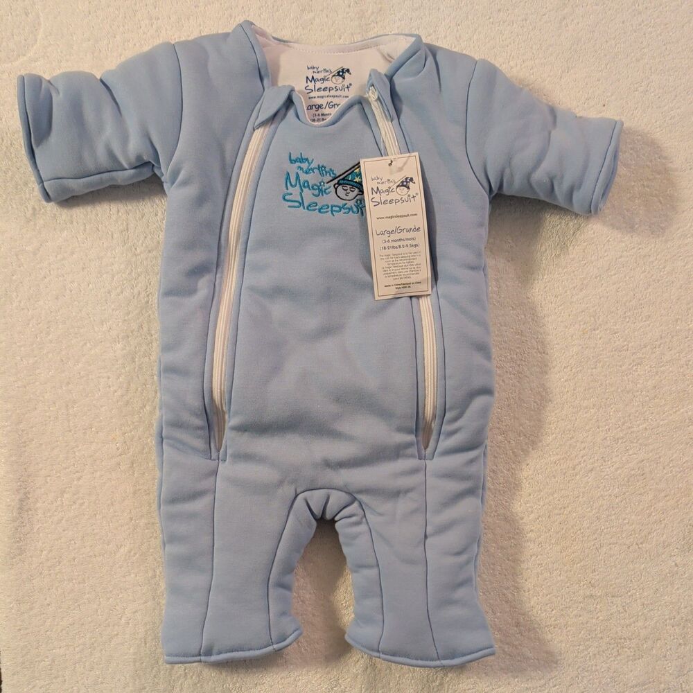 Baby Merlin's Magic Sleepsuit Blue Small 3-6 months 12-18 lbs Zip Up Sack NwT